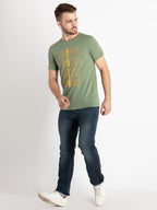 Mens Printed Round Neck T-Shirt