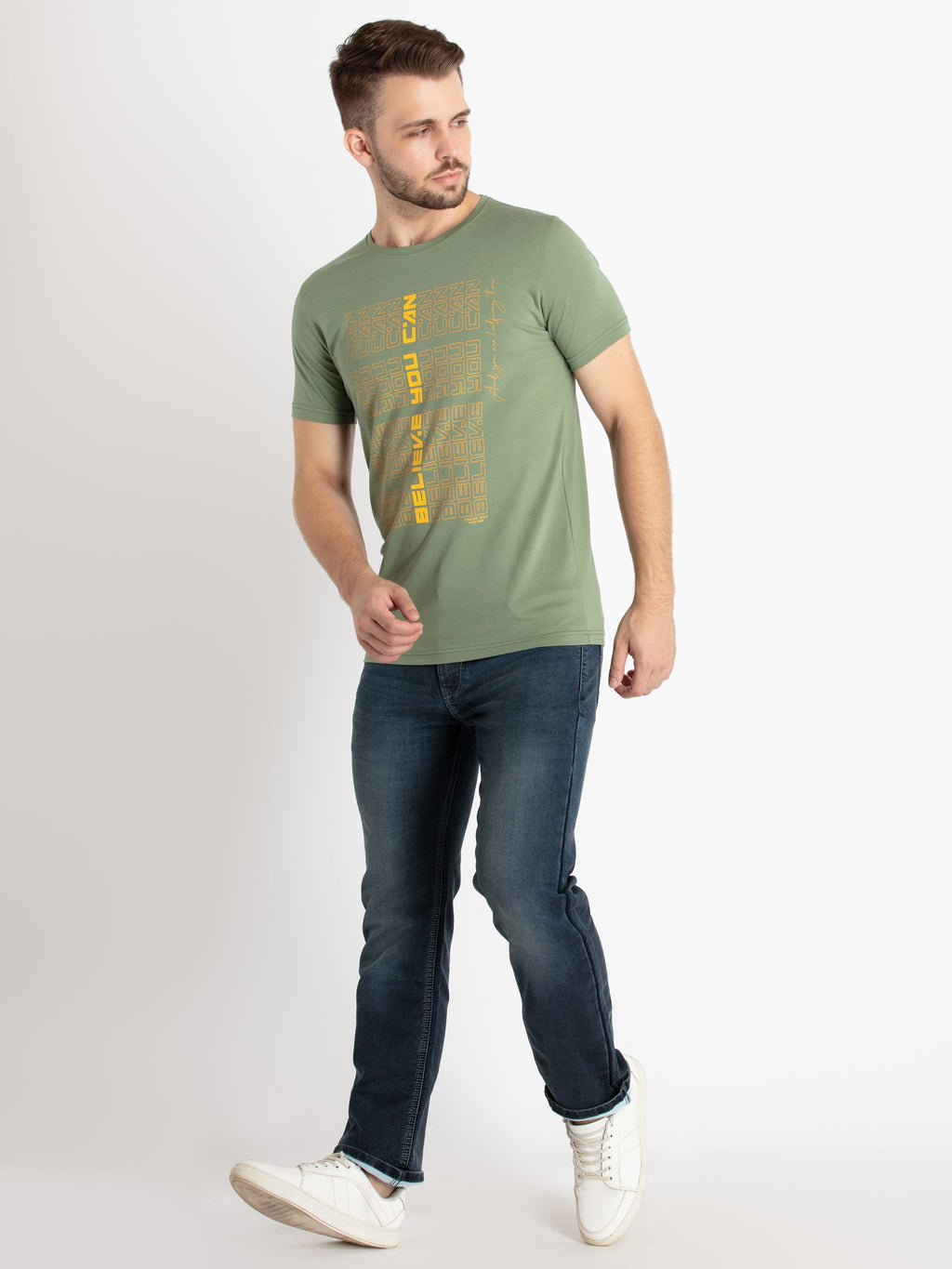 Mens Printed Round Neck T-Shirt