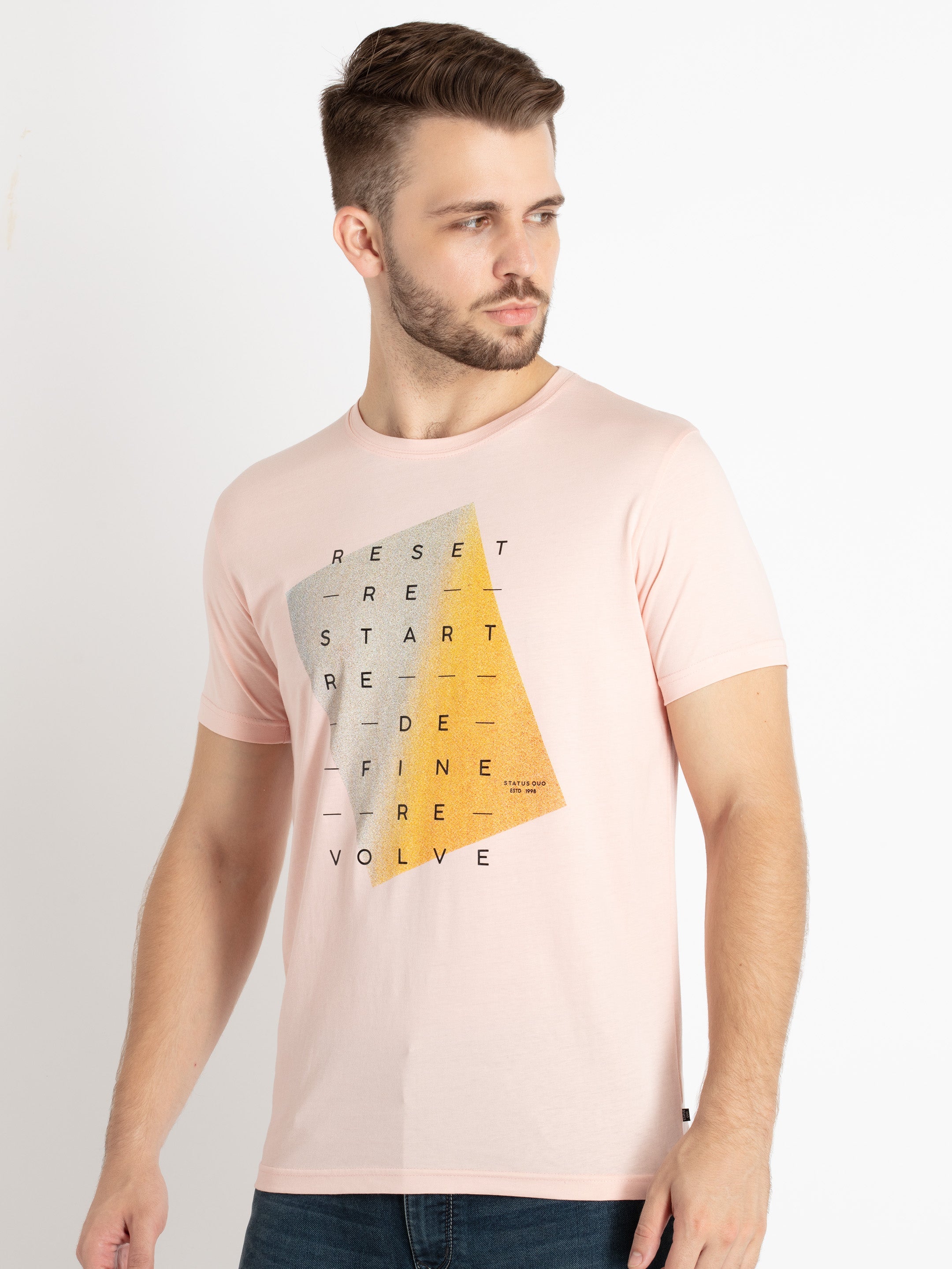 Mens Printed Round Neck T-Shirt