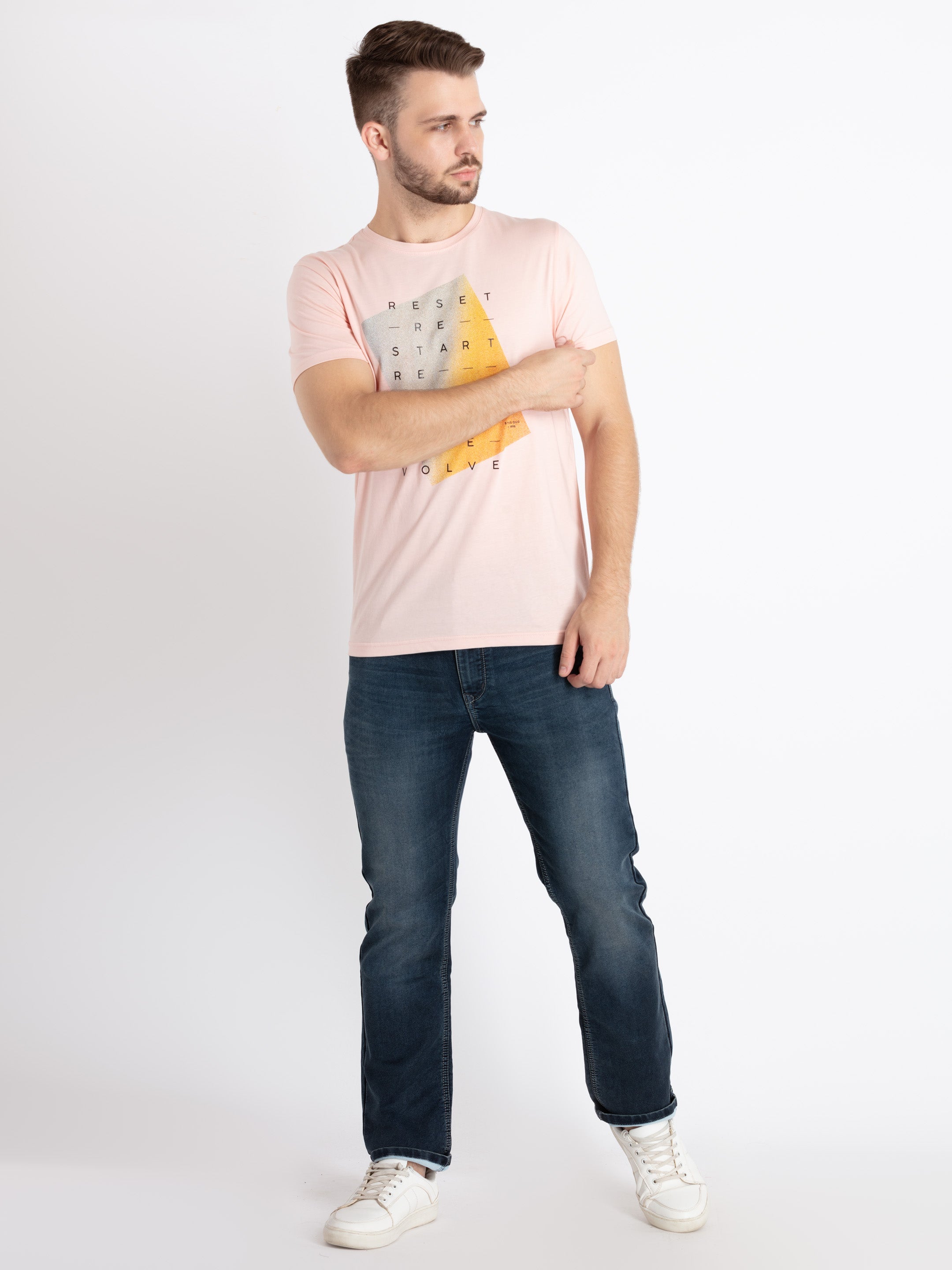 Mens Printed Round Neck T-Shirt