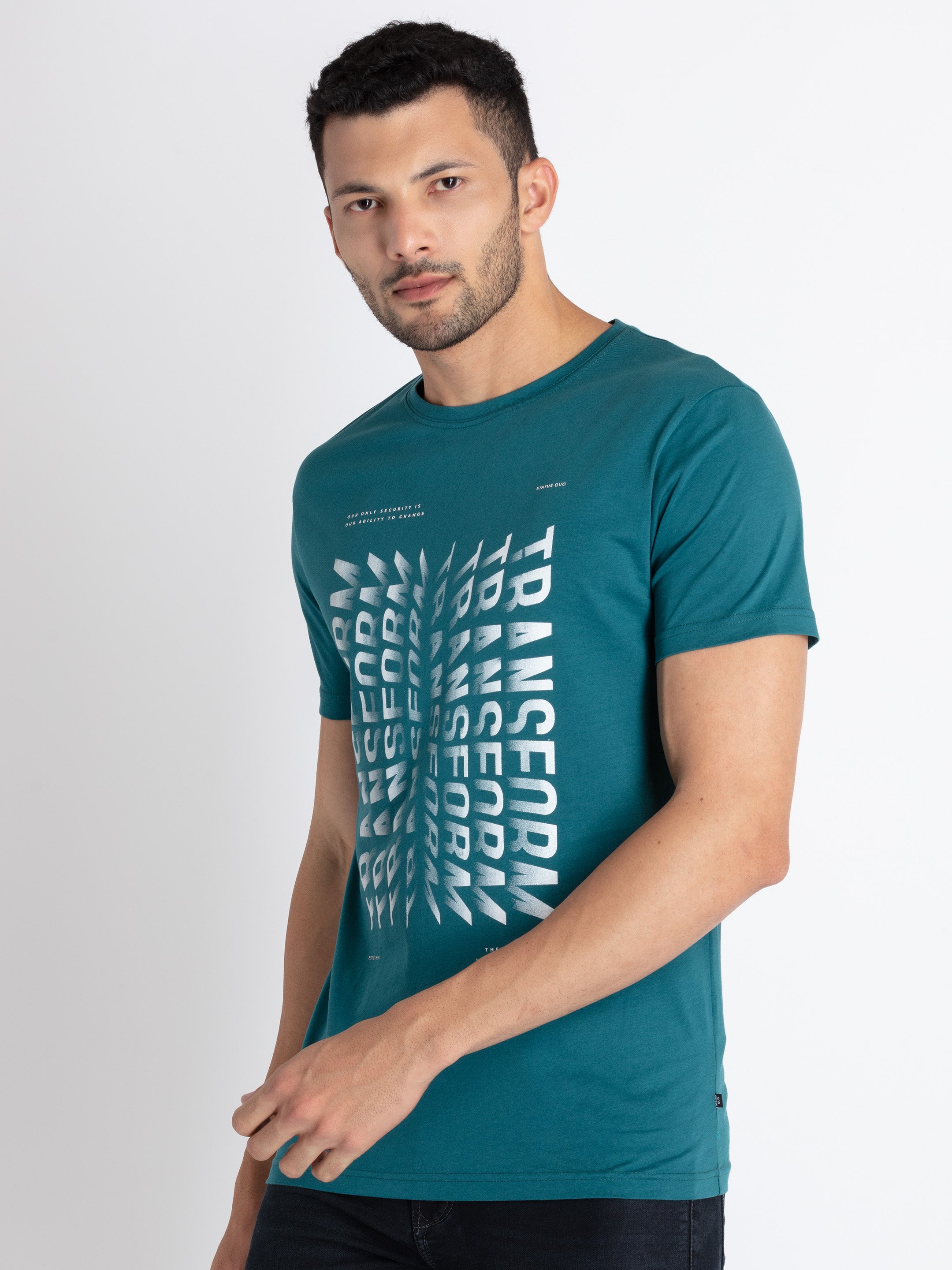 Mens Printed Round Neck T-Shirt Secondary image