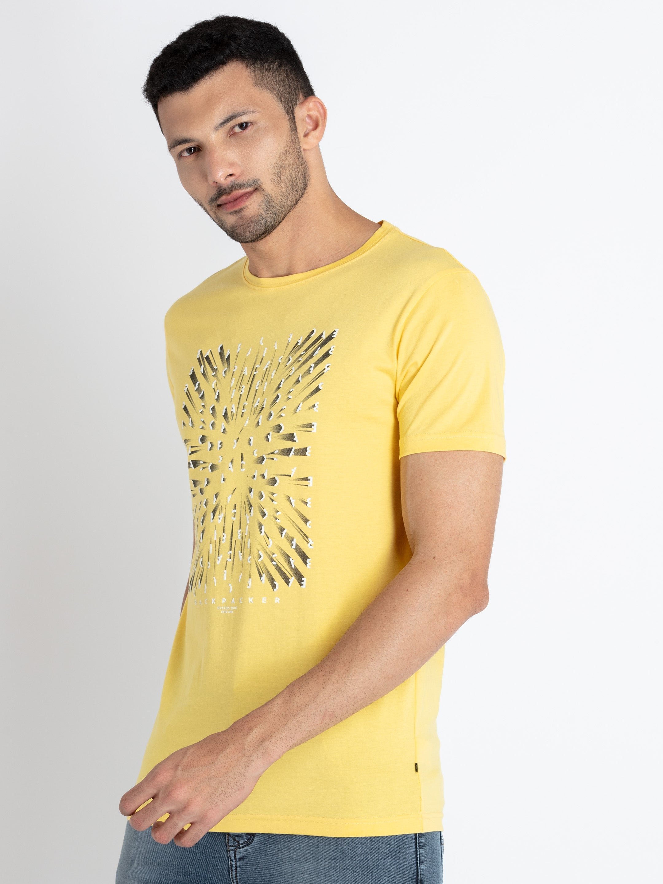 Mens Printed Round Neck T-Shirt