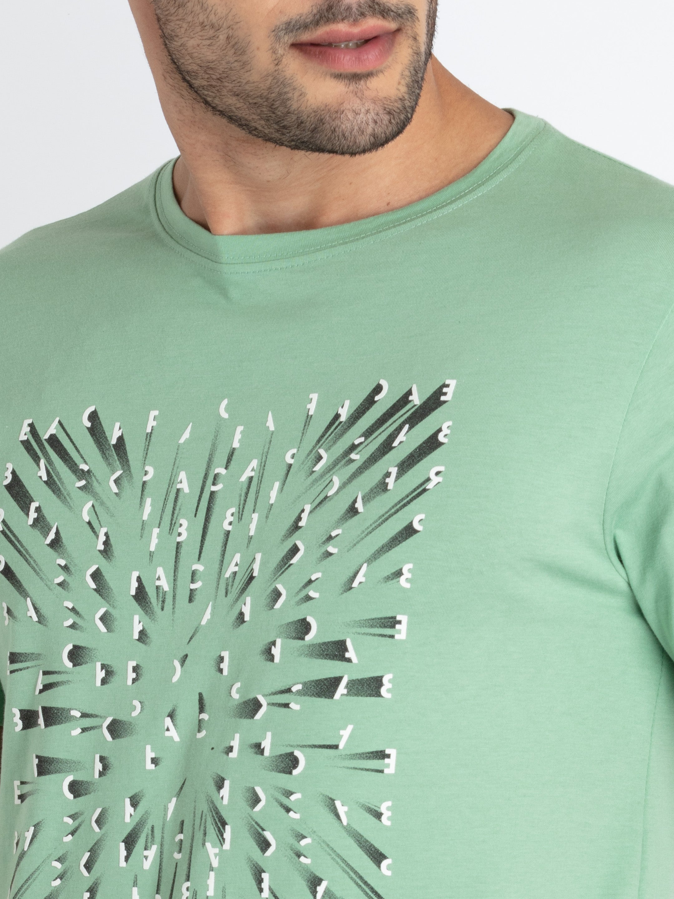Mens Printed Round Neck T-Shirt
