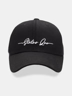 Black Embroidered Cap