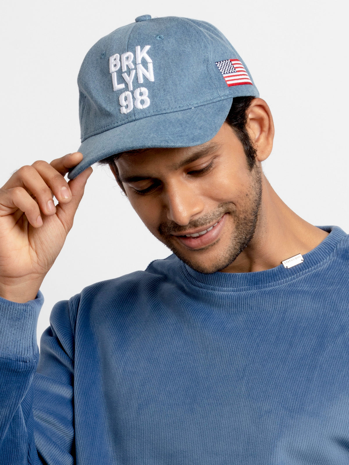 Indigo Brooklyn Embroidered Cap