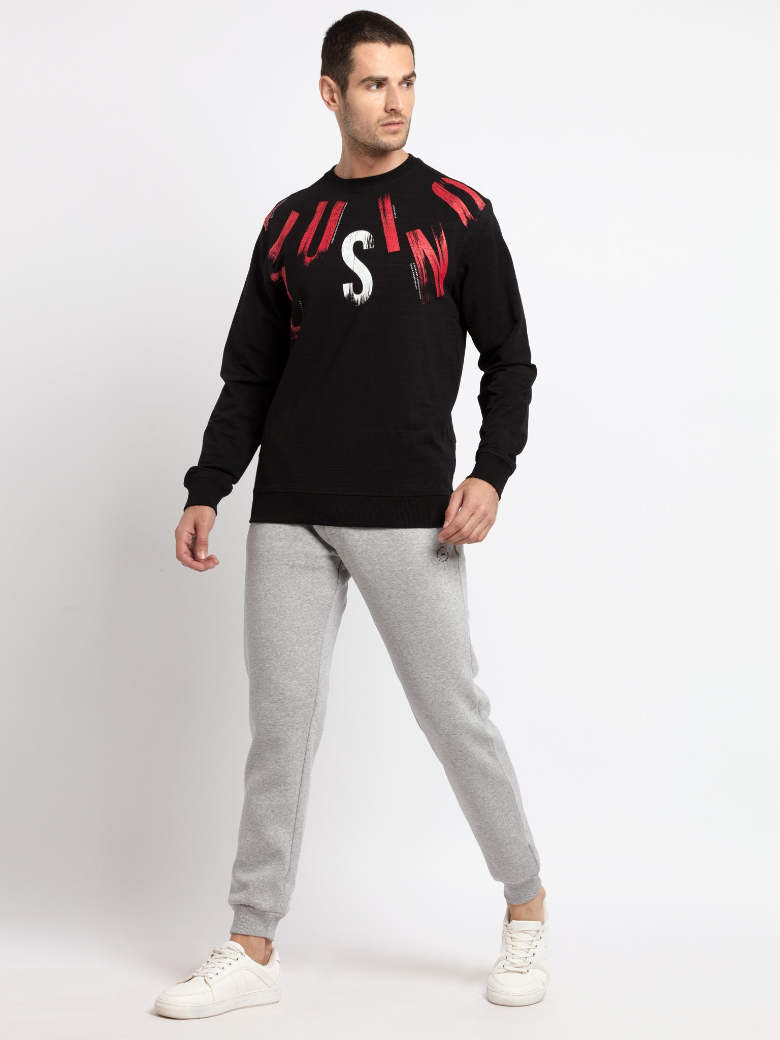 Mens Solid Regular Fit Joggers