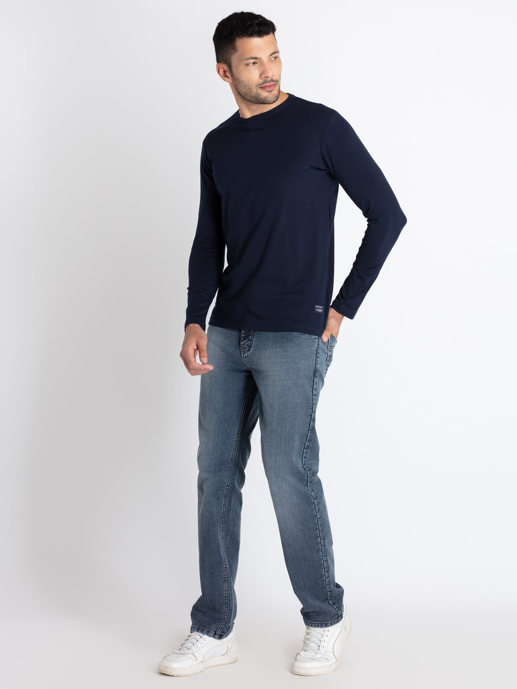 Mens Solid Round Neck T-Shirt