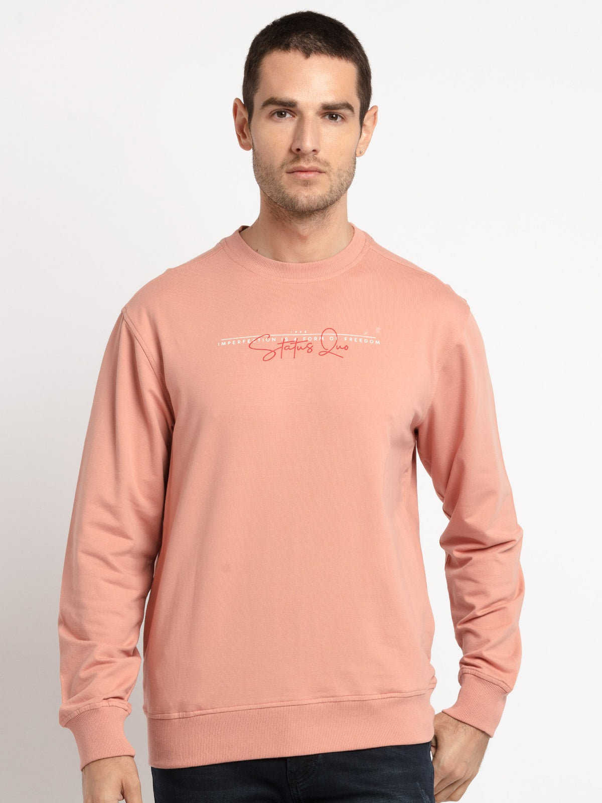 Status Quo |Printed Regular Fit Hooded Sweatshirt - 3XL, 4XL, 5XL
