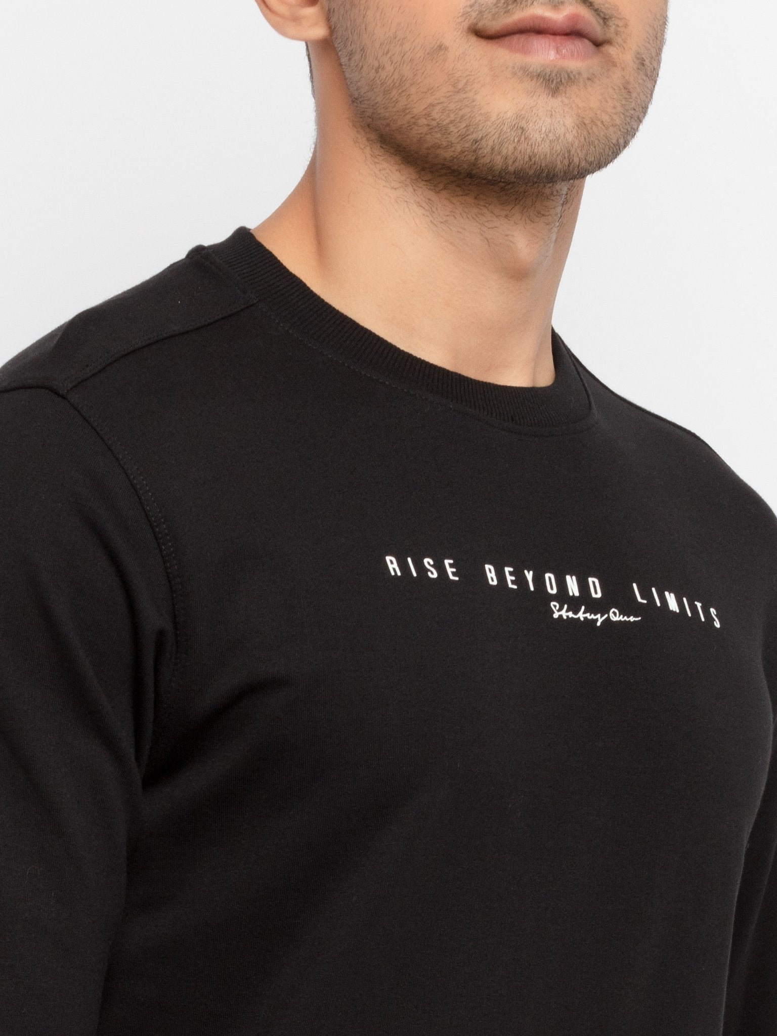 Mens Printed Round Neck Lightweight Sweatshirt
