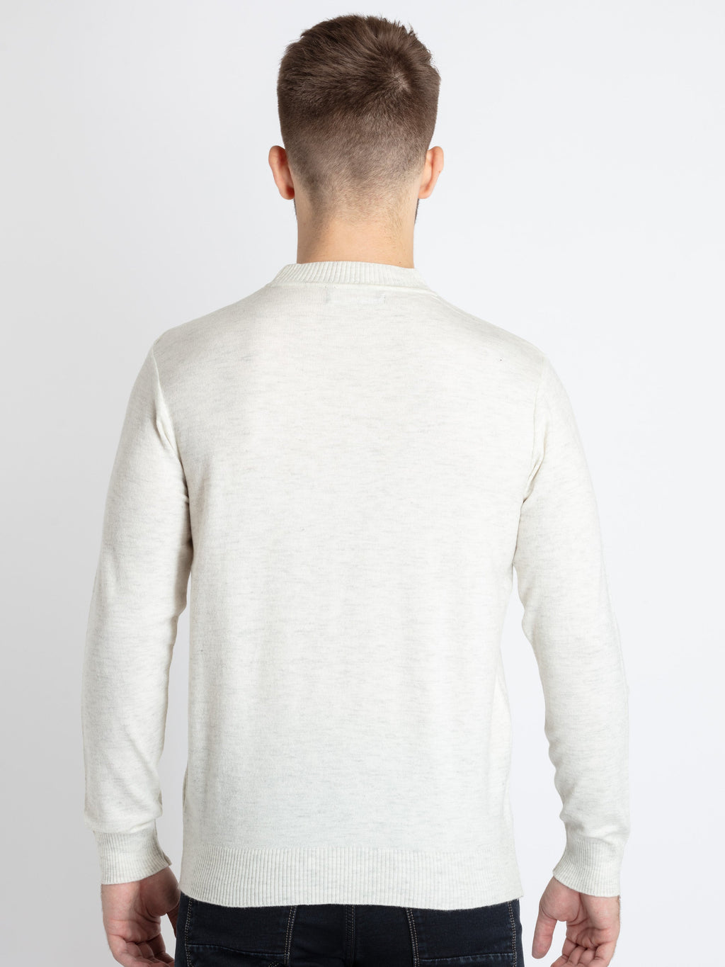 Mens Solid High Neck Sweater