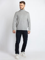 Mens Solid High Neck Sweater