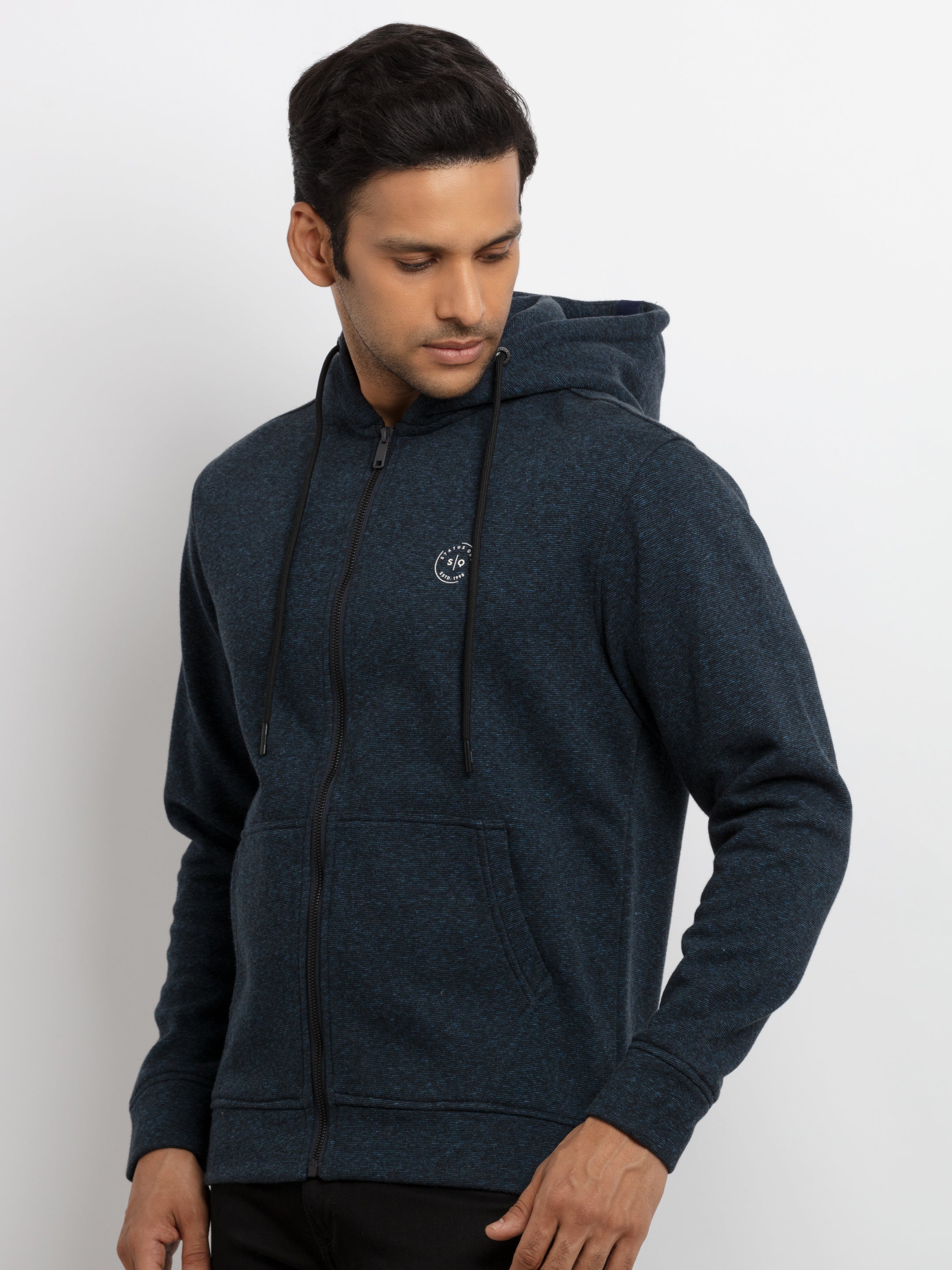 Mens Solid Hooded Sweatshirt