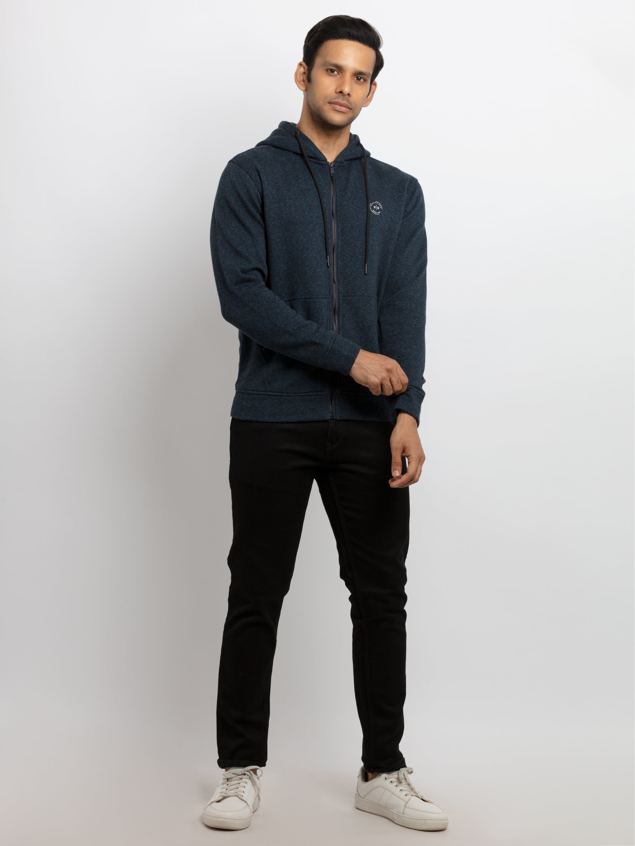 Mens Solid Hooded Sweatshirt