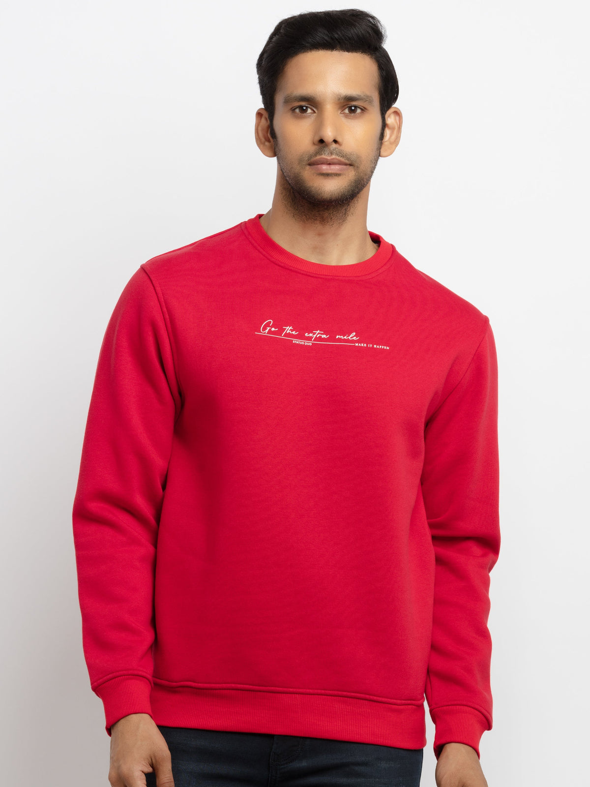 Status Quo |Printed Regular Fit Hooded Sweatshirt - 3XL, 4XL, 5XL