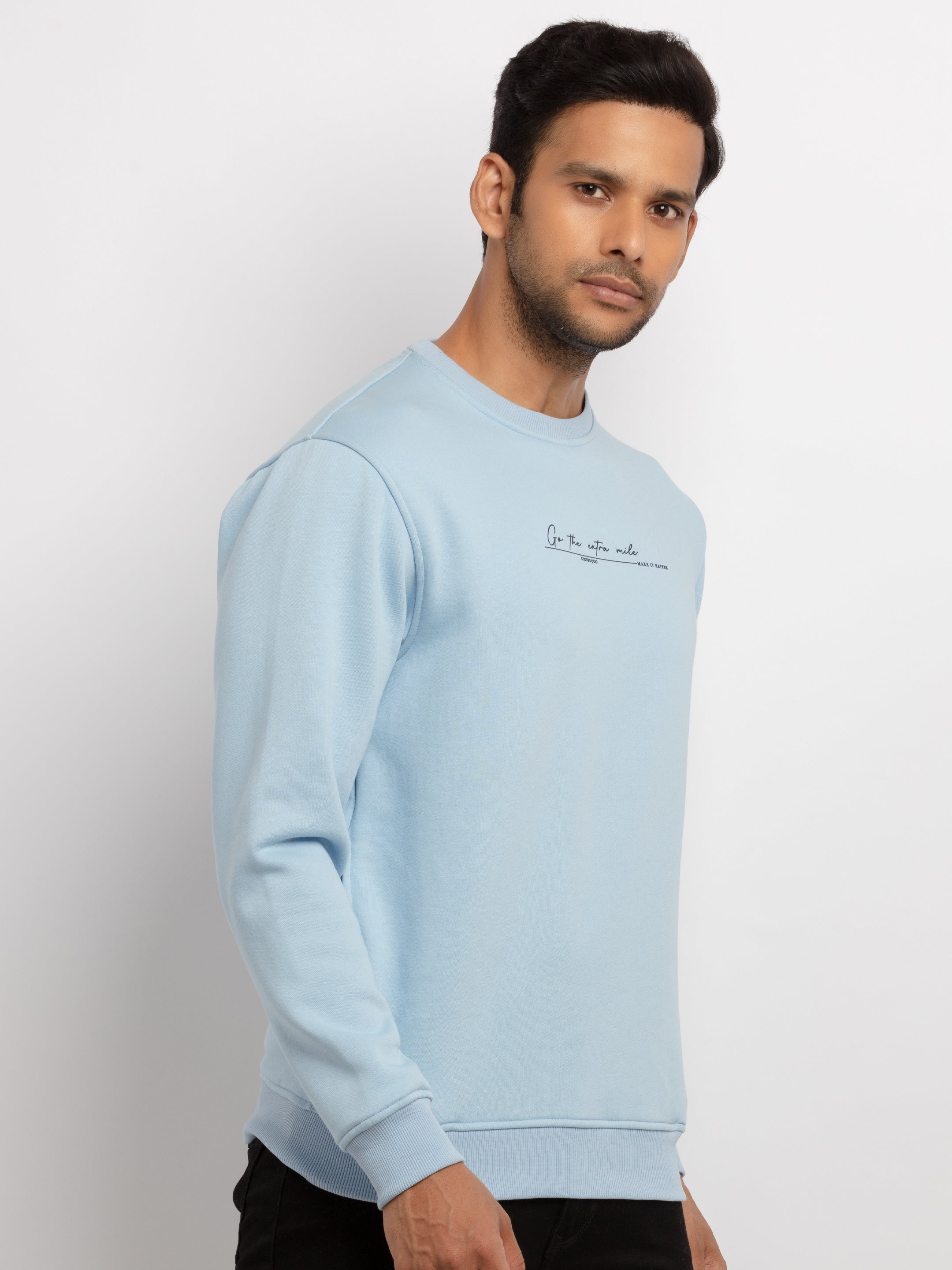Mens Printed Round Neck Sweatshirt