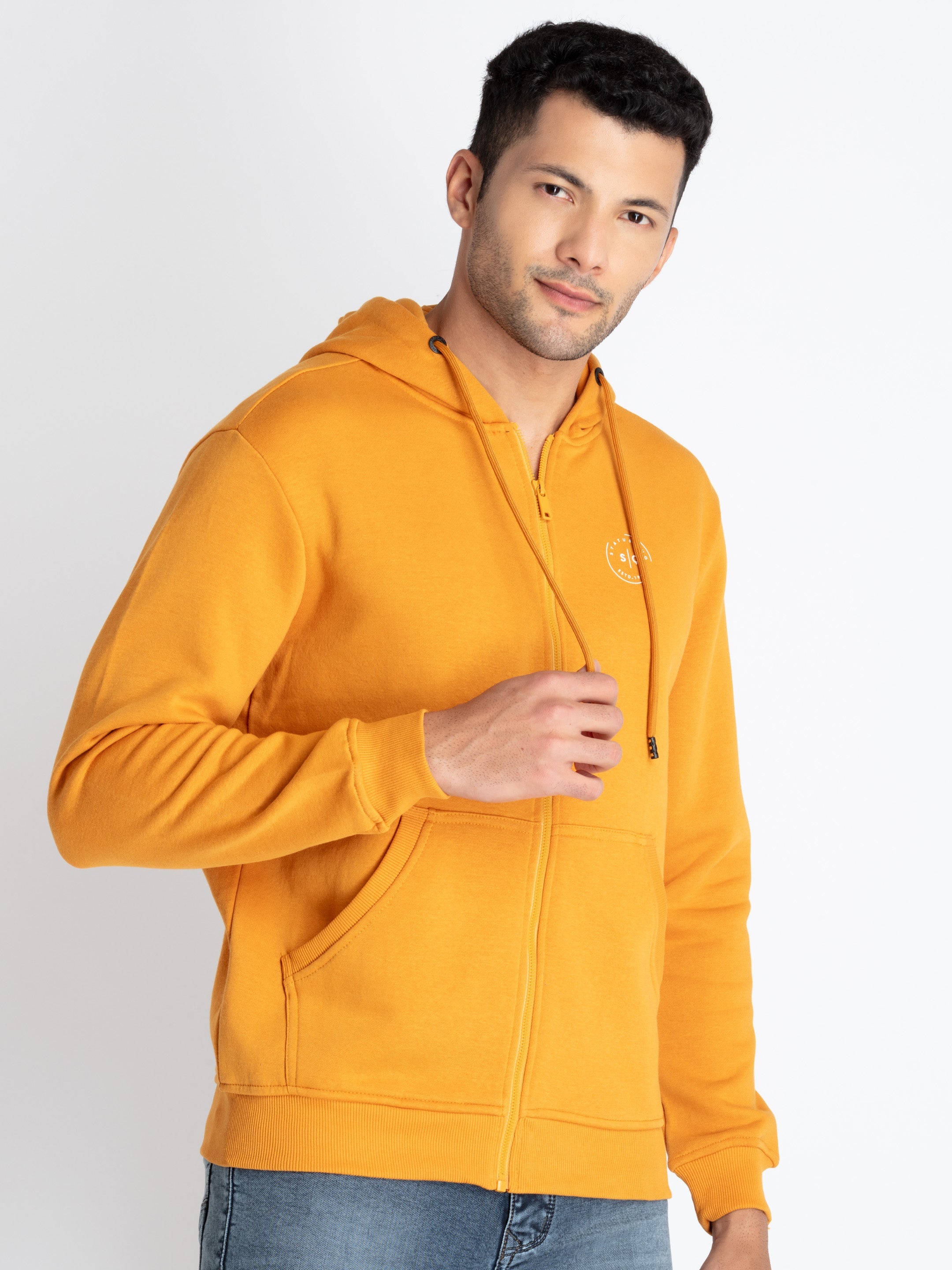 Mens Solid Sweatshirt With Hoodie Secondary image