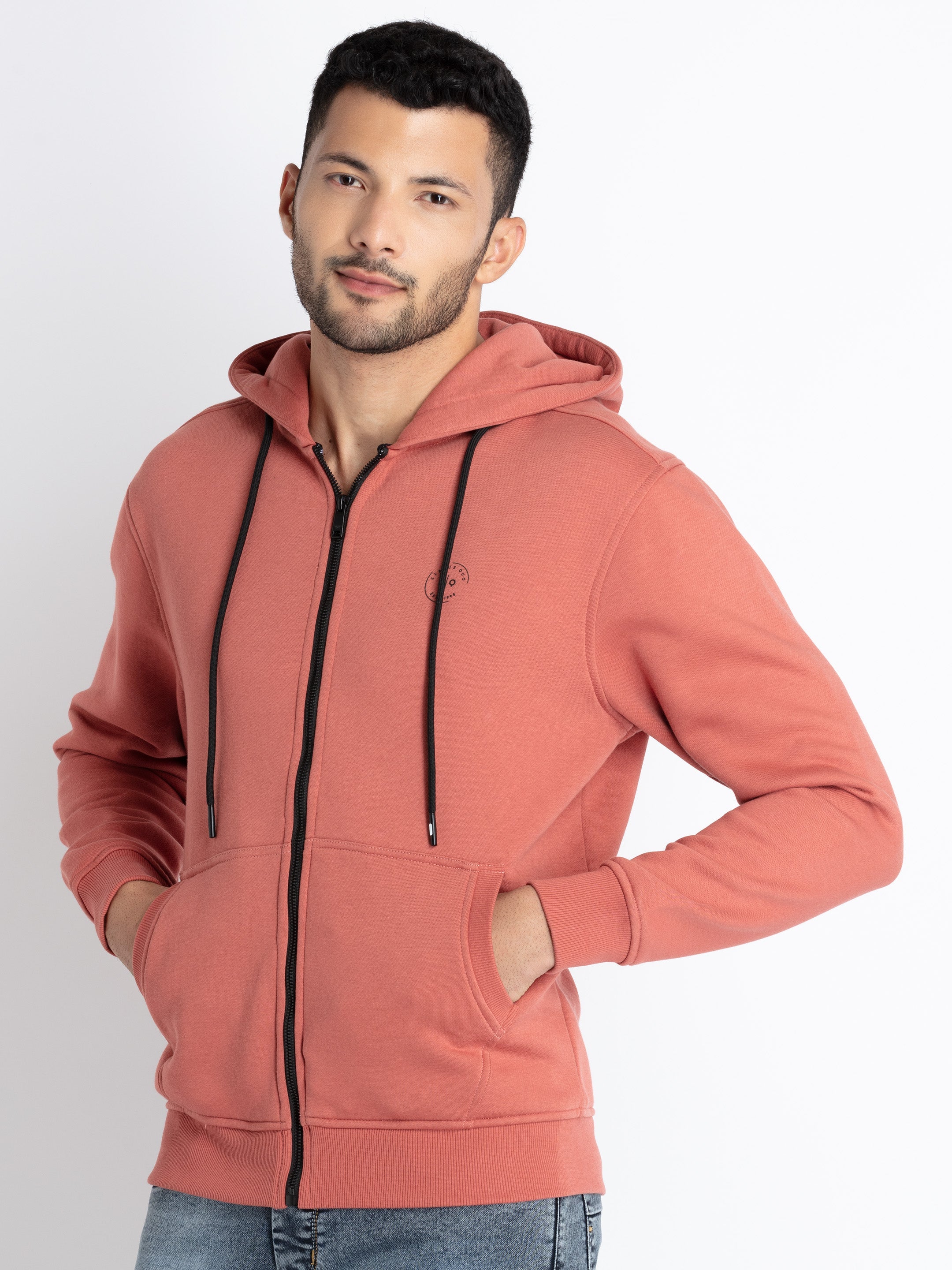Mens Solid Hooded Sweatshirt Secondary image