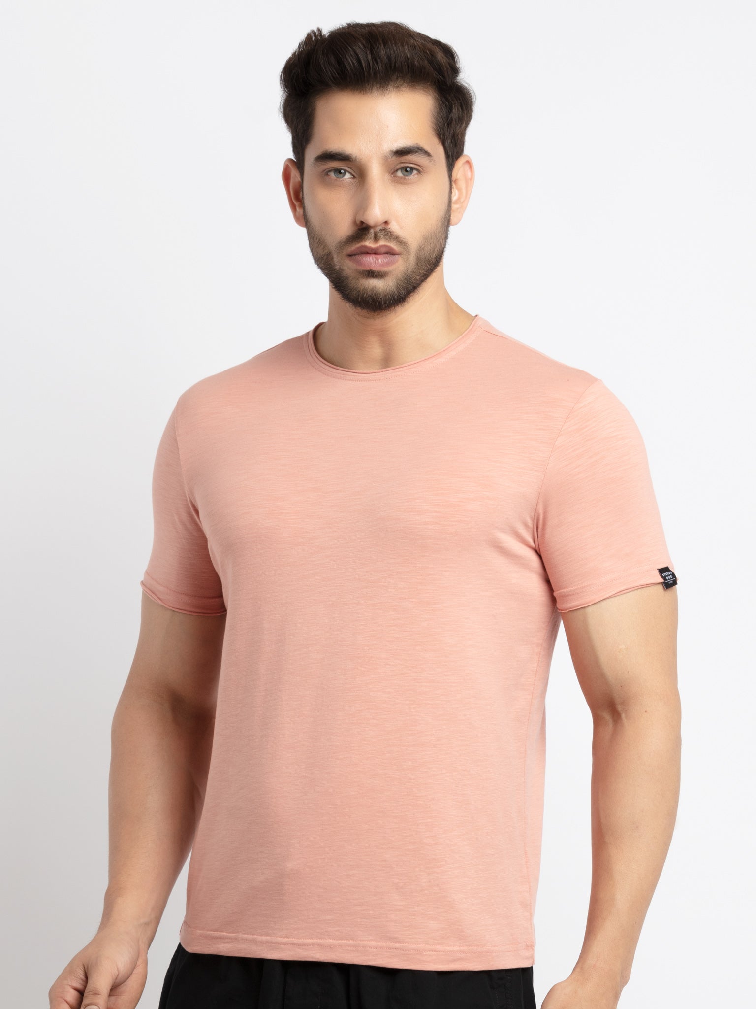 Mens Basic Taperd Fit Round Neck T-Shirt