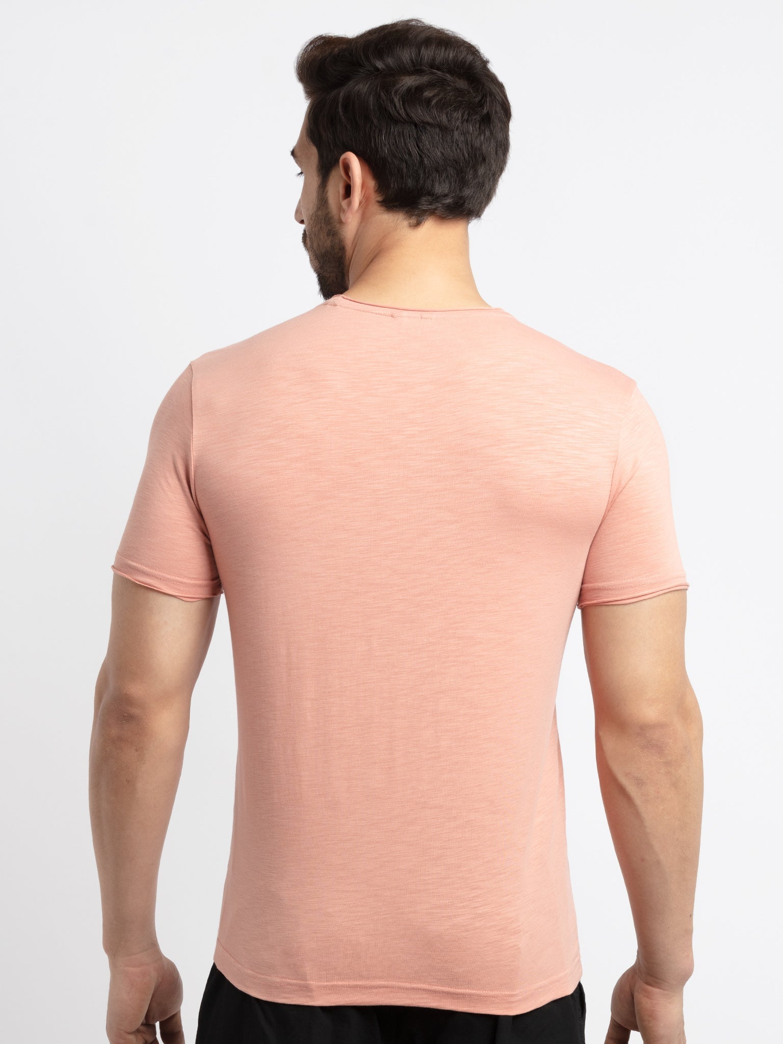 Mens Basic Taperd Fit Round Neck T-Shirt