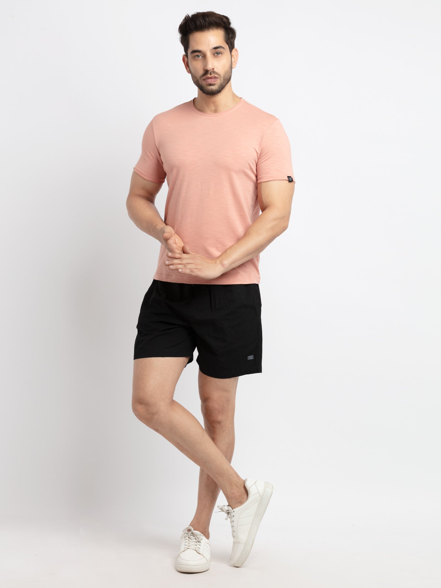Mens Basic Taperd Fit Round Neck T-Shirt