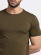 Mens Basic Taperd Fit Round Neck T-Shirt