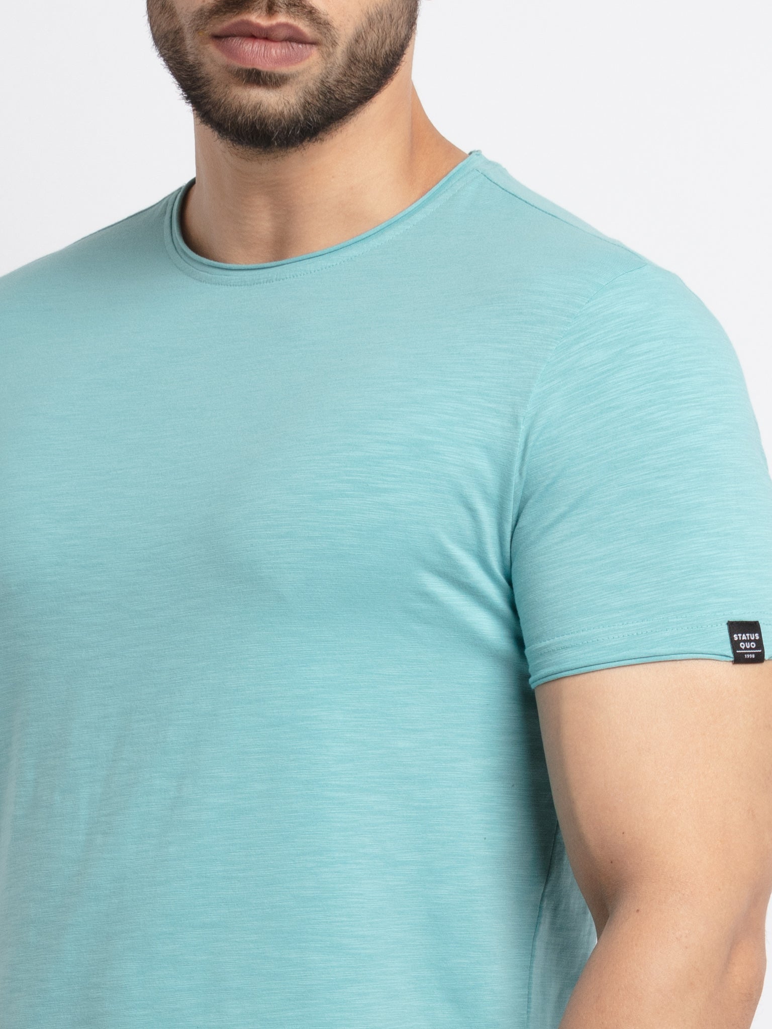 Mens Basic Taperd Fit Round Neck T-Shirt