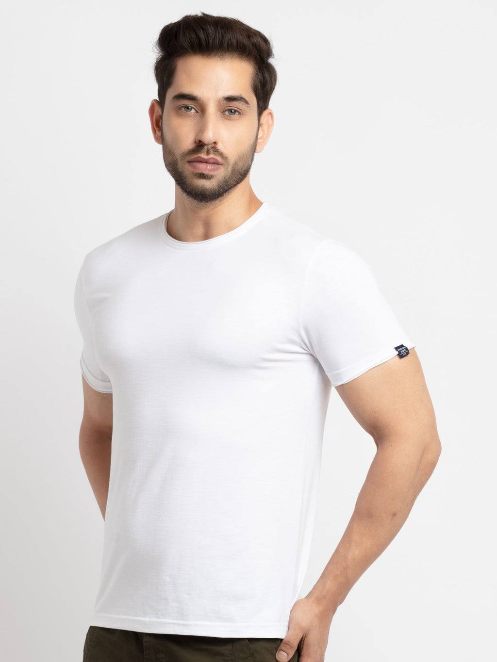Mens Basic Taperd Fit Round Neck T-Shirt