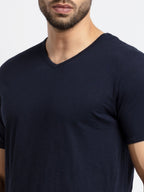 Mens Solid V Neck T-Shirt