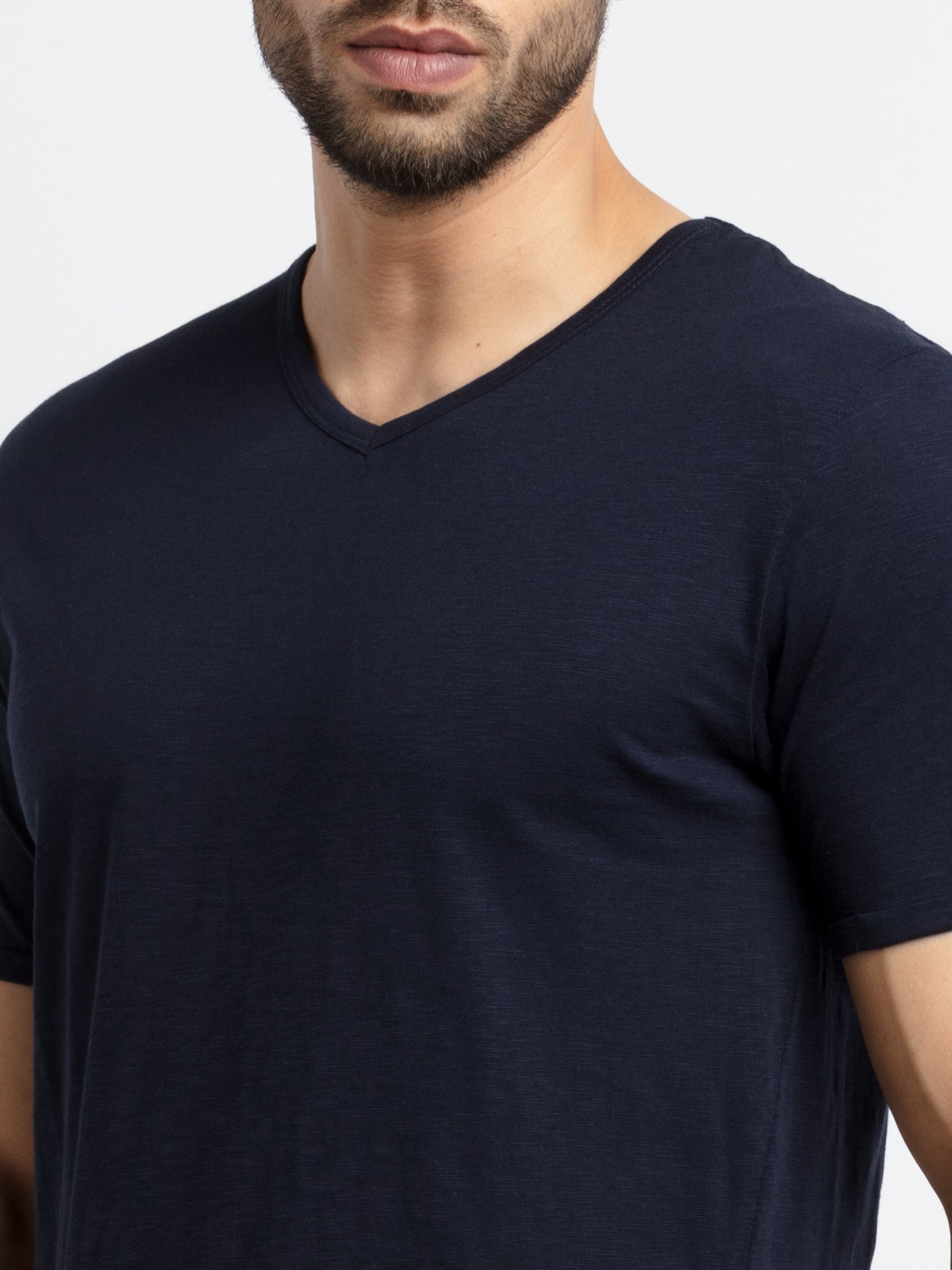 Mens Solid V Neck T-Shirt