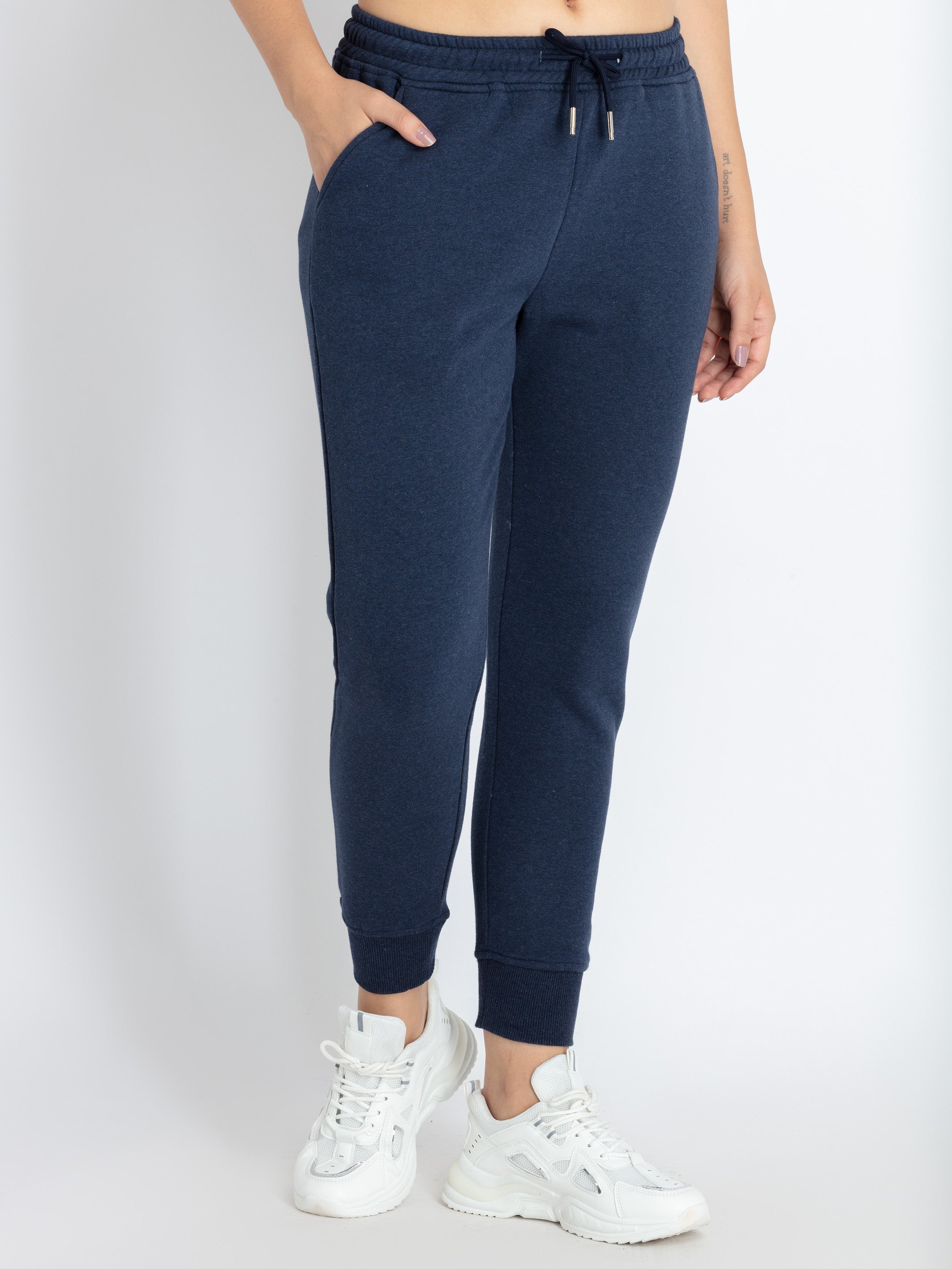 solid joggers for women Main image