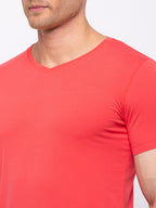 Solid Slim Fit V-Neck T-shirt