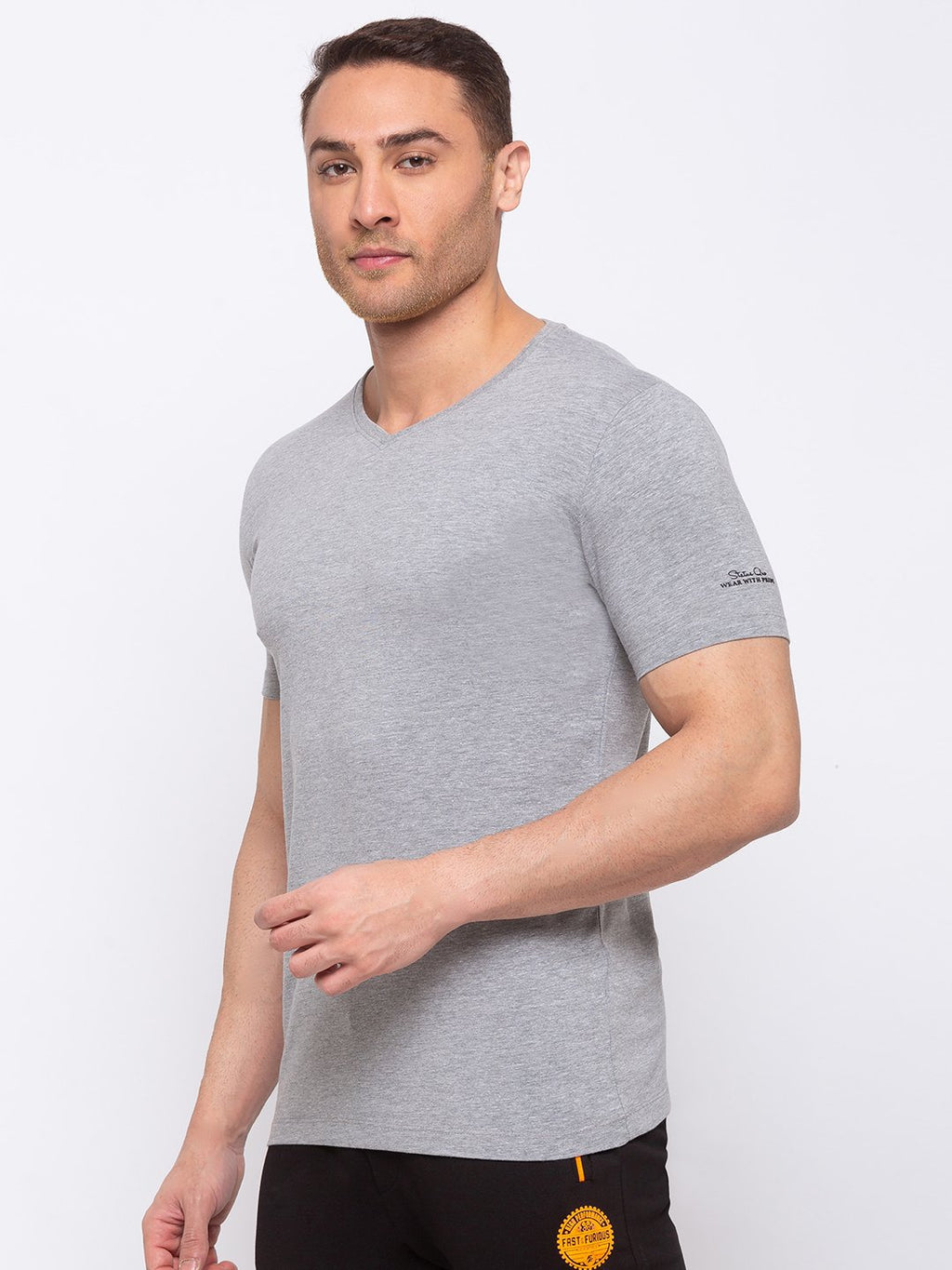 Solid Slim Fit V-Neck T-shirt
