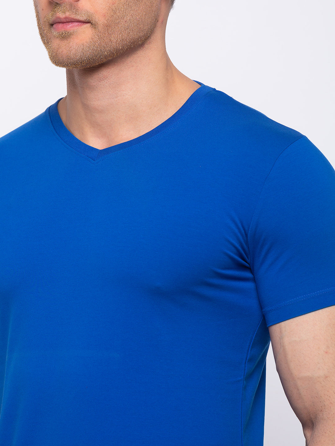 Solid Slim Fit V-Neck T-shirt