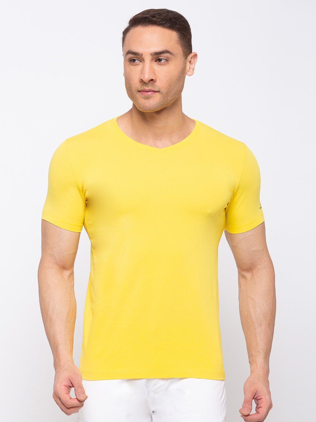 Solid Slim Fit V-Neck T-shirt