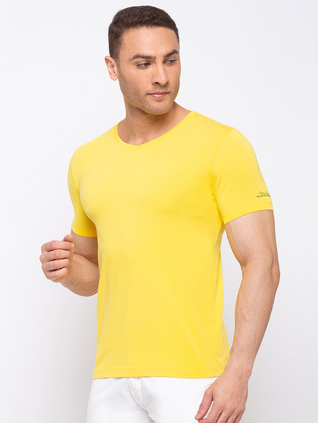 Solid Slim Fit V-Neck T-shirt