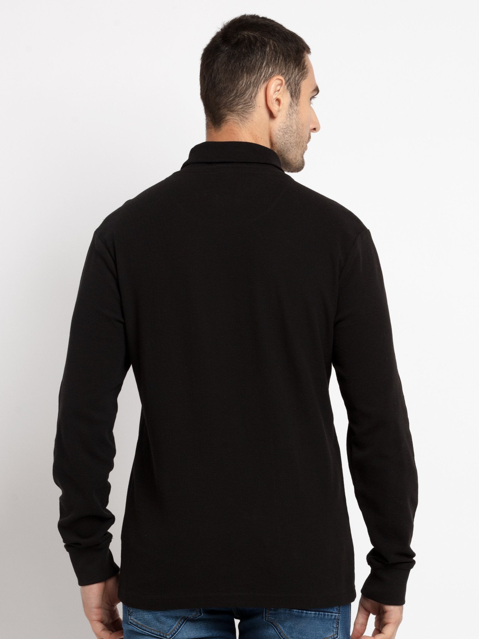 Mens Solid Turtle Neck Tee