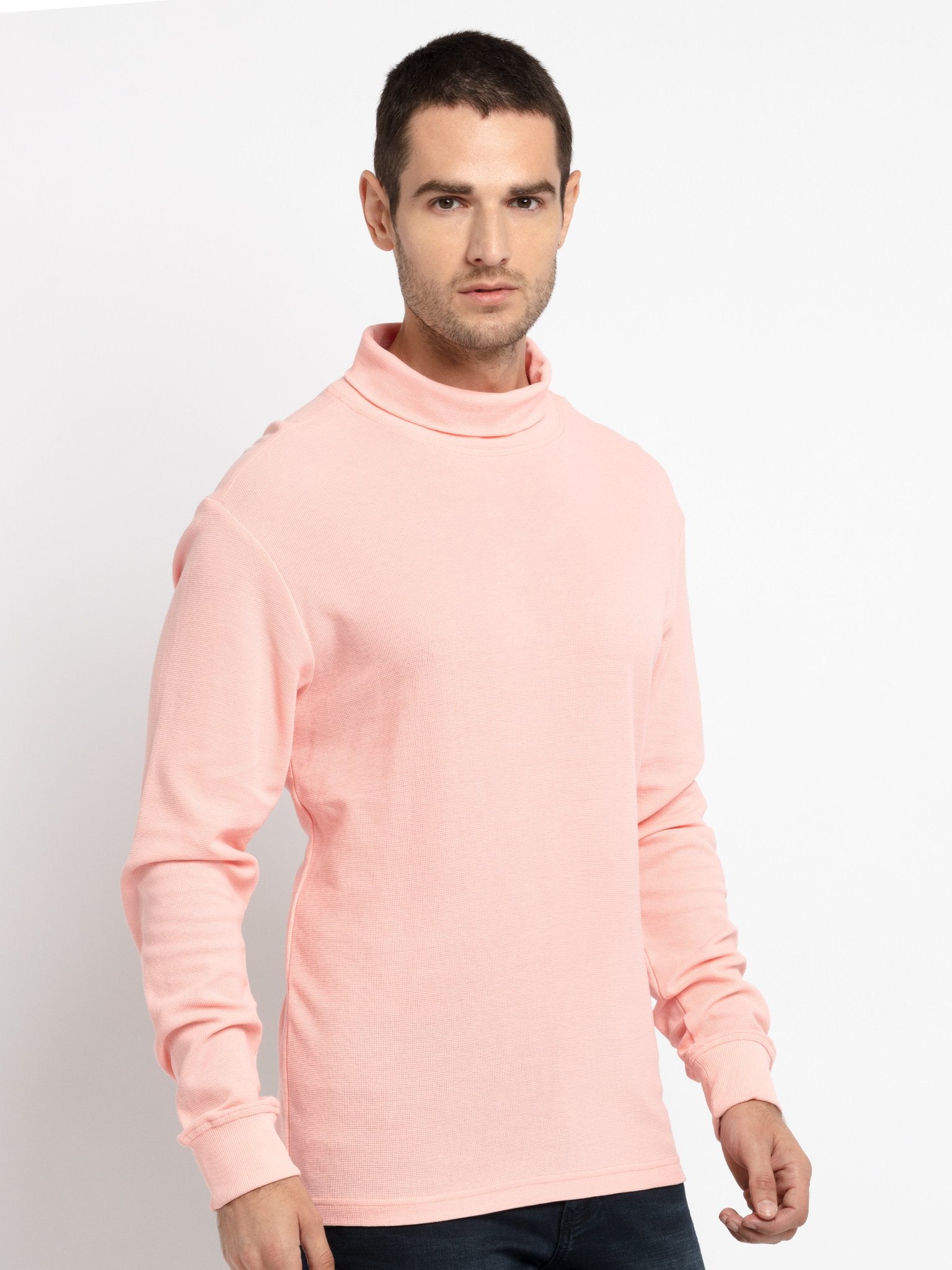 Mens Solid Turtle Neck Tee