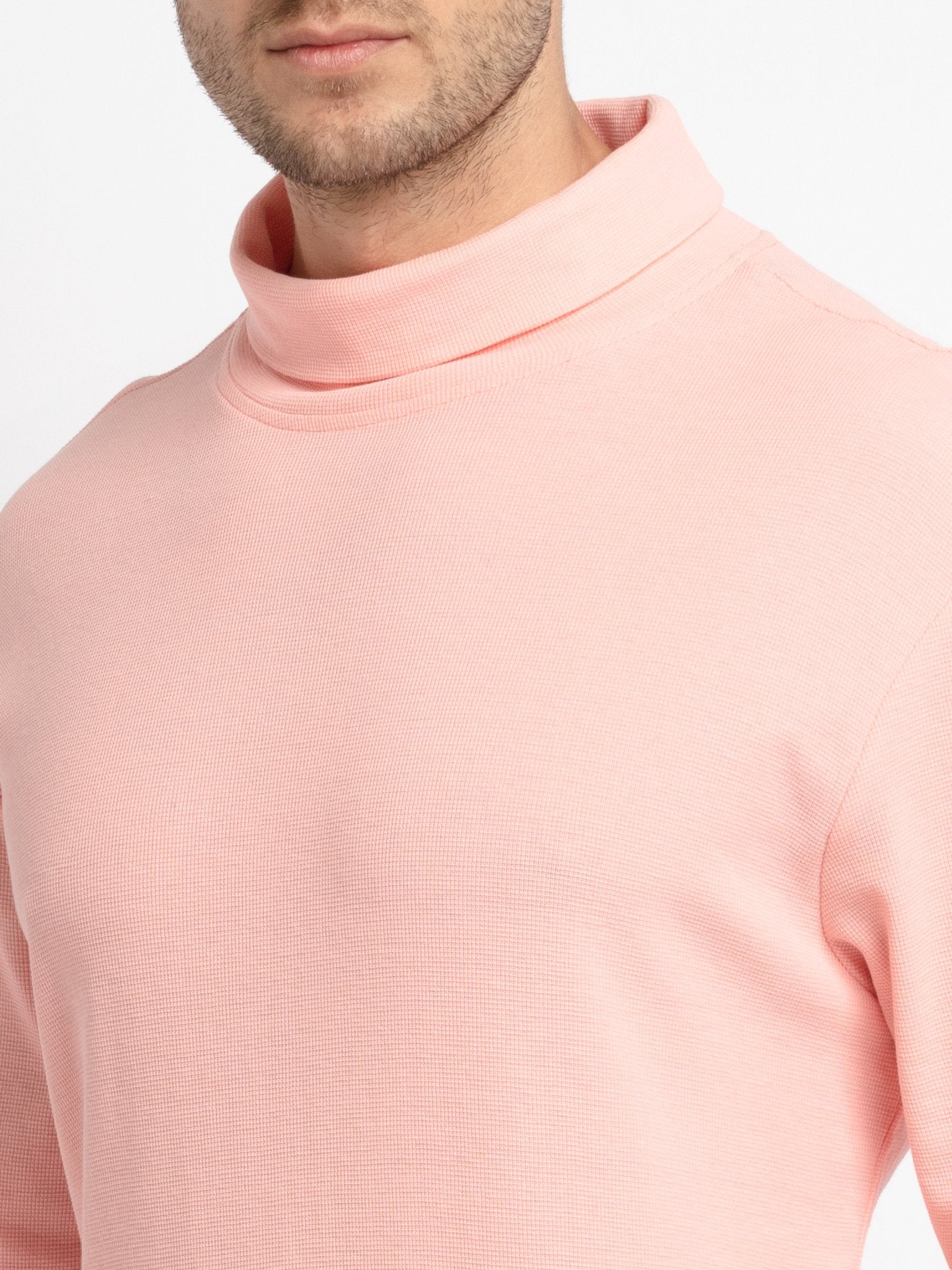 Mens Solid Turtle Neck Tee