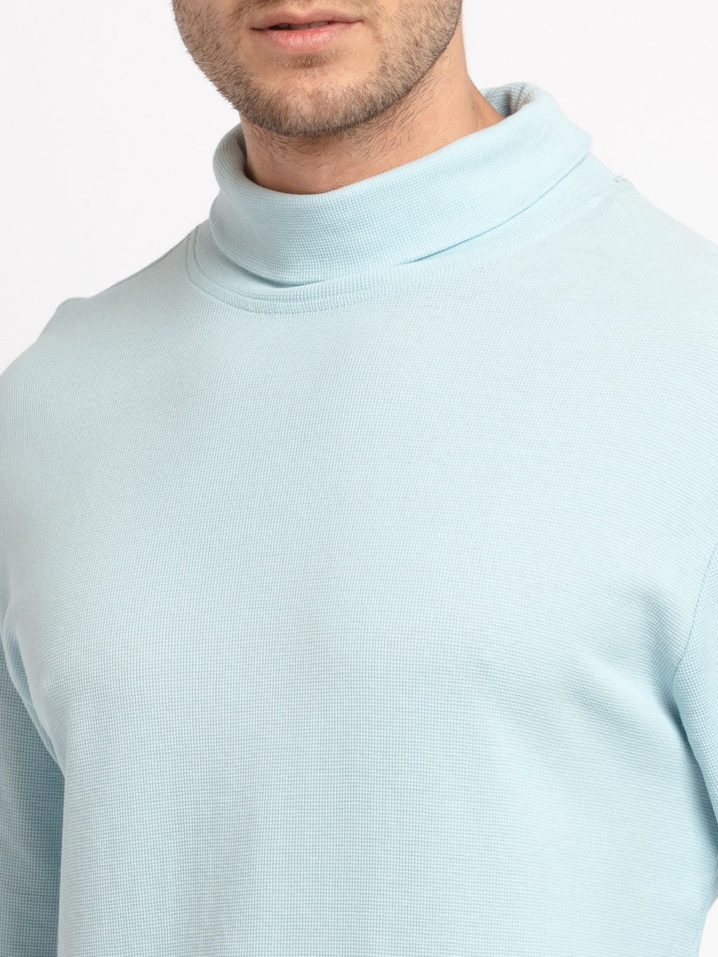 Mens Solid Turtle Neck Tee