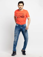 Status Quo Mens Slim Fit Washed Denim
