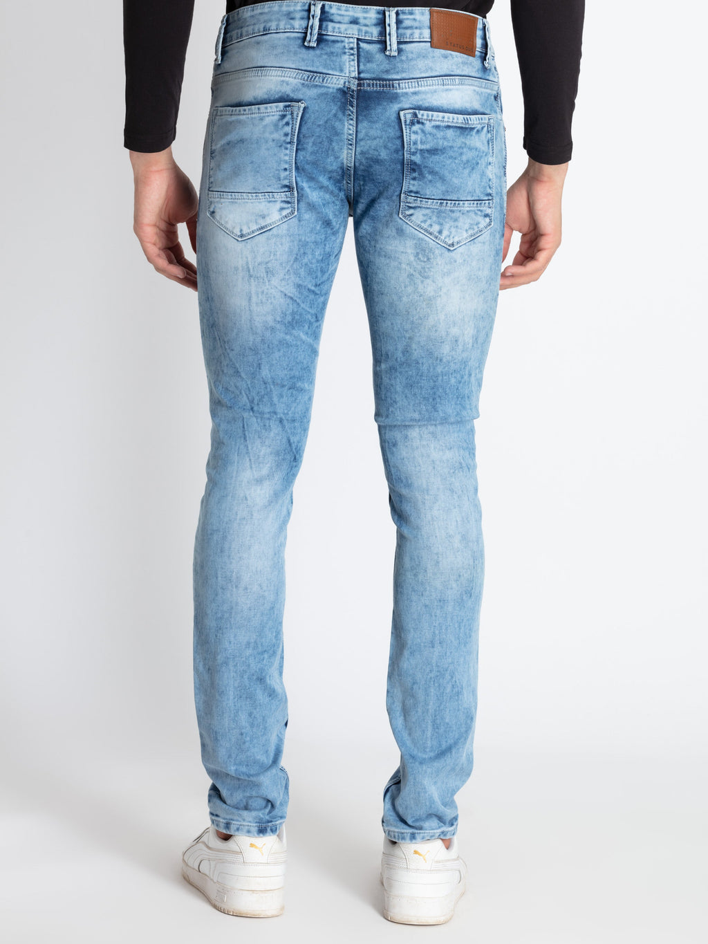Mens Slim Fit Ligh Washed Denim