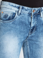 Mens Slim Fit Ligh Washed Denim