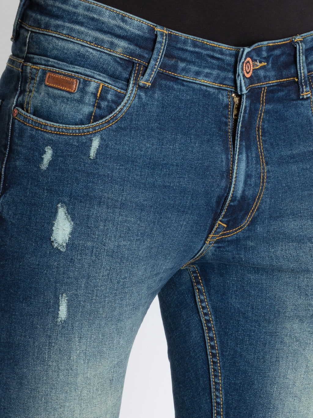 Mens Slim Fit Ligh Washed Denim