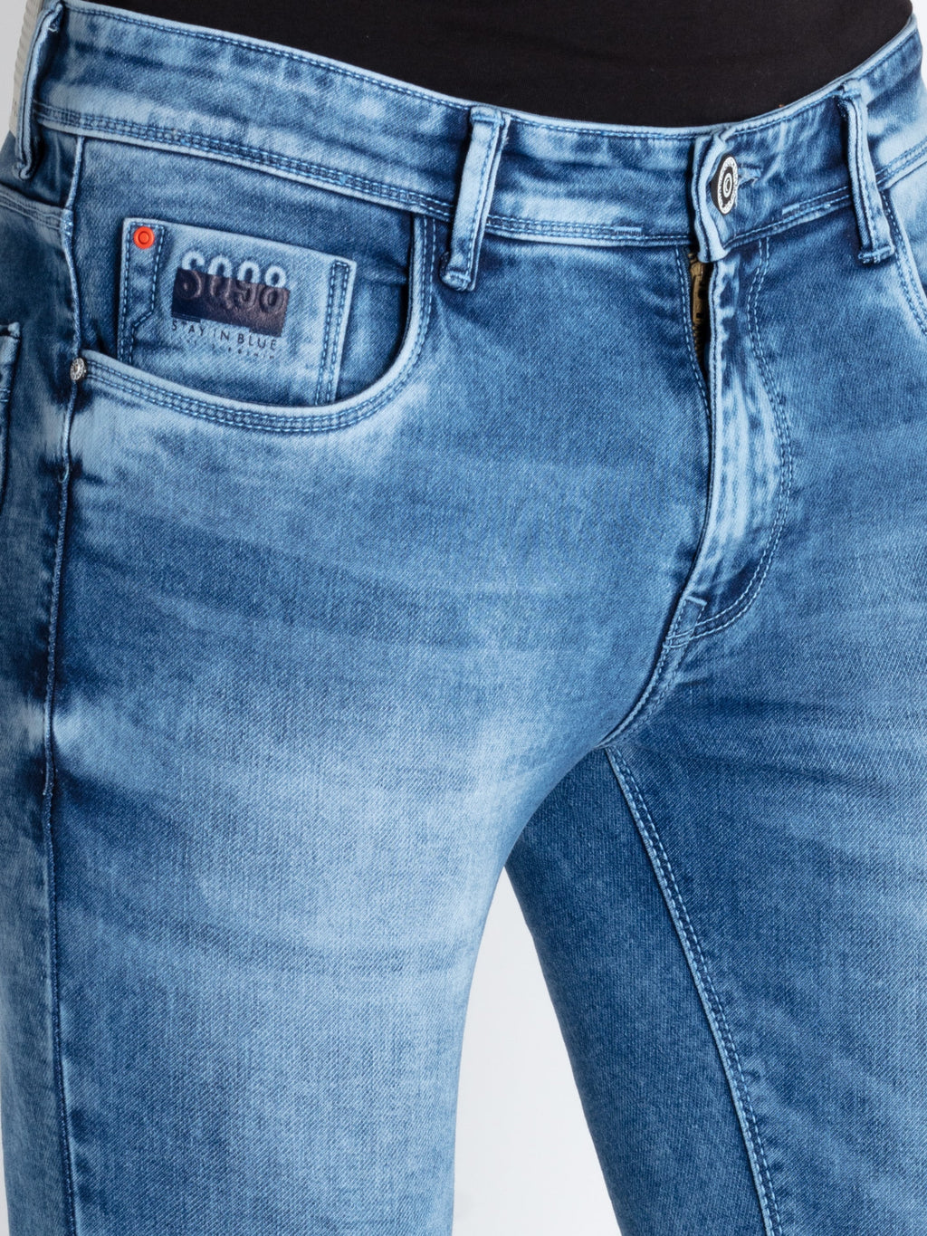Mens Slim Fit Ligh Washed Denim