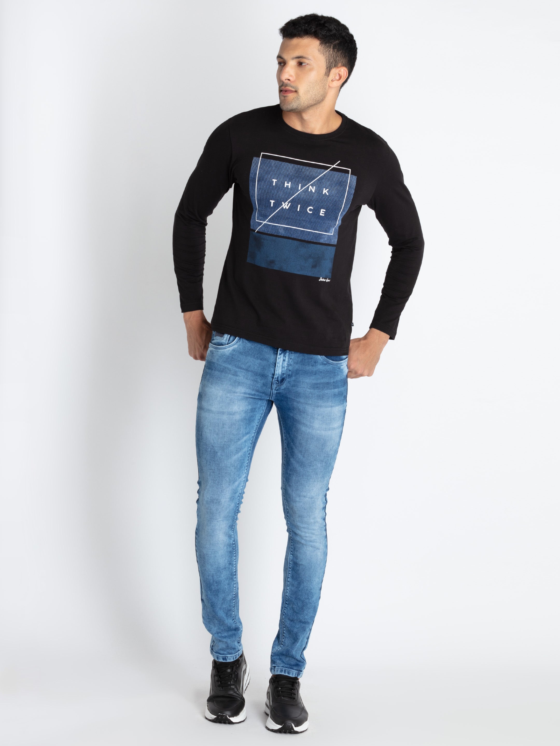 Mens Slim Fit Ligh Washed Denim