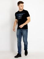Mens Straight Slim Fit Mid Rise Denim