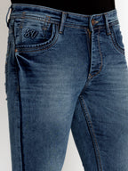 Mens Straight Slim Fit Mid Rise Denim