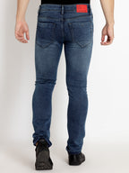 Mens Straight Slim Fit Mid Rise Denim