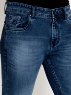 Mens Straight Slim Fit Mid Rise Denim
