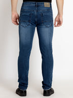 Mens Straight Slim Fit Mid Rise Denim